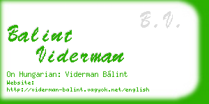 balint viderman business card